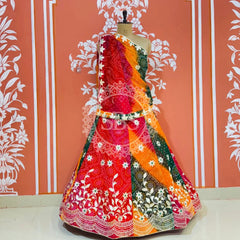 BHANDEJ MACHINE GOTA WORK LEHENGA Multicolor / Free Size