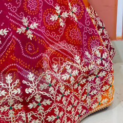 BHANDEJ MACHINE GOTA WORK LEHENGA Multicolor / Free Size