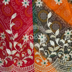 BHANDEJ MACHINE GOTA WORK LEHENGA Multicolor / Free Size