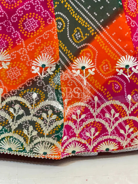 BHANDEJ MACHINE GOTA WORK LEHENGA Multicolor / Free Size