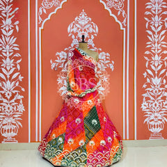 BHANDEJ MACHINE GOTA WORK LEHENGA Multicolor / Free Size