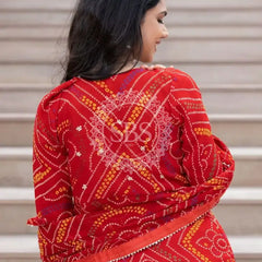 BHANDEJ SLIT KURTA SKIRT WITH DUPATTA INDO WESTERN