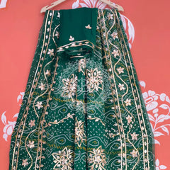 BHANDHANI PURE CHIFFON KACHI PATTI SAREE