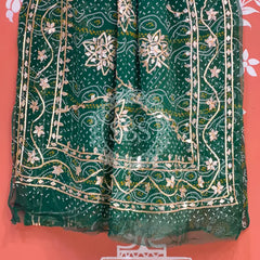 BHANDHANI PURE CHIFFON KACHI PATTI SAREE