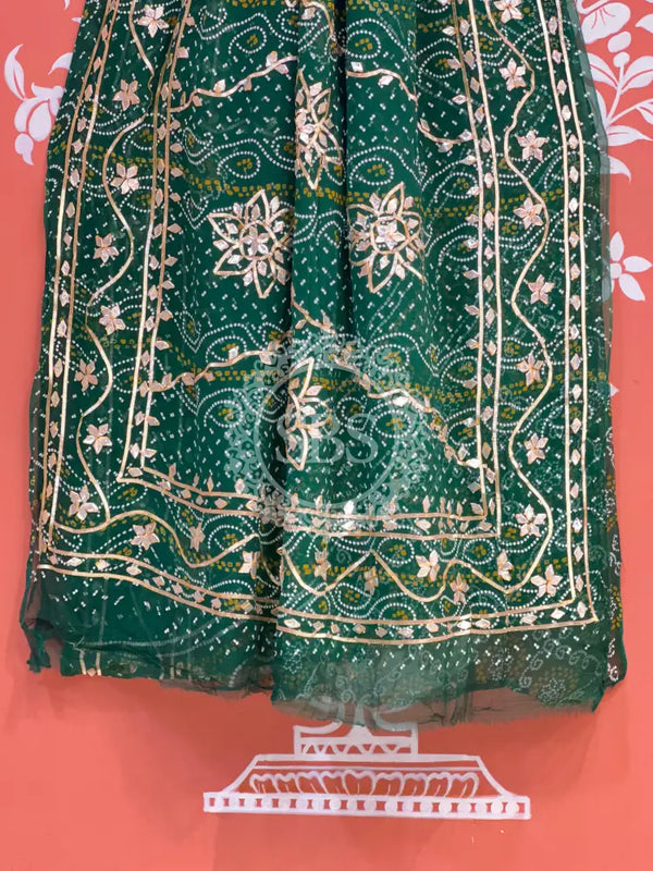 BHANDHANI PURE CHIFFON KACHI PATTI SAREE
