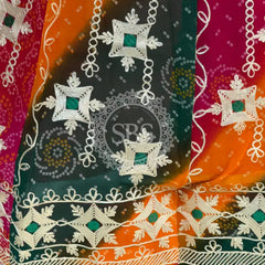 BHANDHEJ MACHINE GOTA WORK LEHENGA Multicolor / Free Size