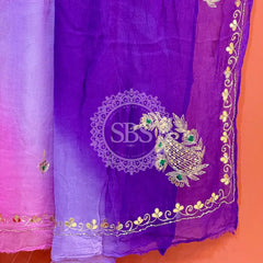 BOX DIE PURE CHIFFON MACHINE WORK SAREE