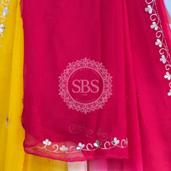 BOX DIE PURE CHIFFON MACHINE WORK SAREE