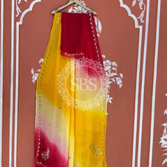 BOX DIE PURE CHIFFON MACHINE WORK SAREE