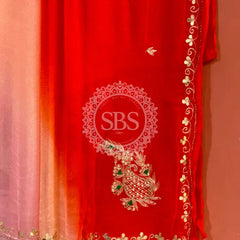 BOX DIE PURE CHIFFON MACHINE WORK SAREE