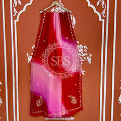 BOX DIE PURE CHIFFON MACHINE WORK SAREE