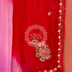 BOX DIE PURE CHIFFON MACHINE WORK SAREE