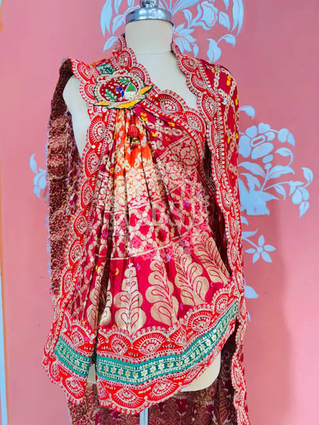 BROACH BANARSI GHATCHOLA DUPATTA Maroon / Free Size