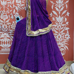 PINK PURPLE MOTHRA GOTA FULL FLARED LEHENGA