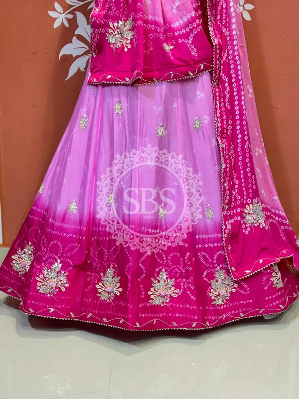 CHINO BHANDEJ KACCHI PATTI LEHENGA
