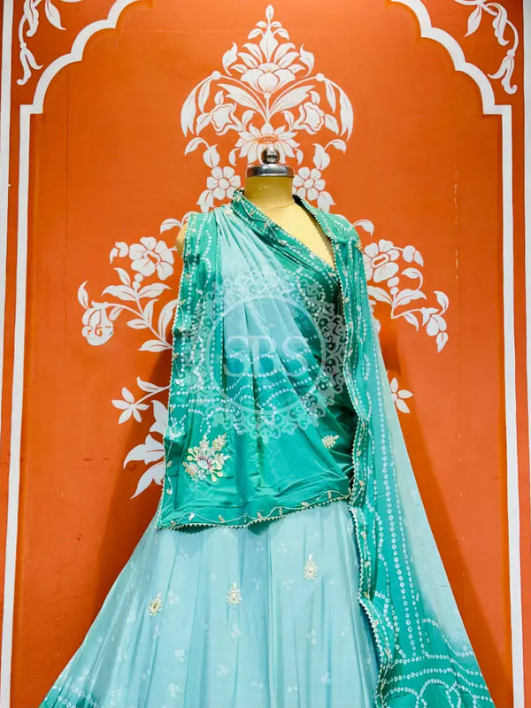 CHINO BHANDEJ KACCHI PATTI LEHENGA