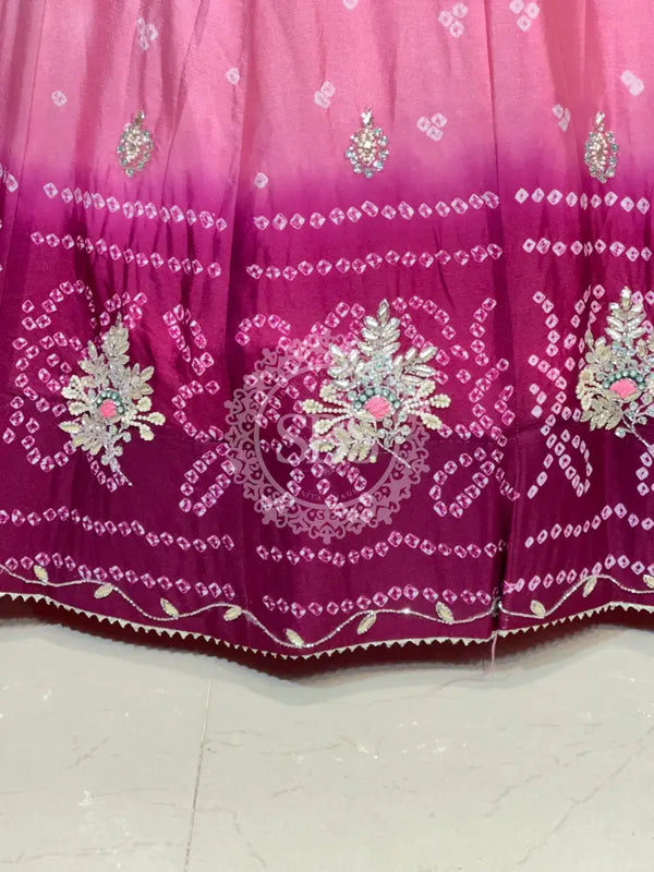 CHINO BHANDEJ KACCHI PATTI LEHENGA