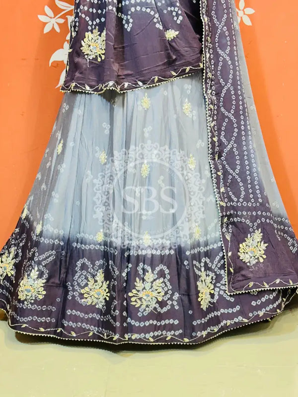 CHINO BHANDEJ KACCHI PATTI LEHENGA