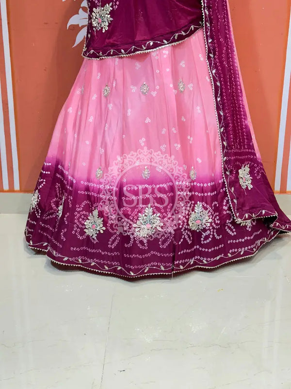 CHINO BHANDEJ KACCHI PATTI LEHENGA