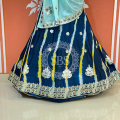 CHINON AARI GOTA PATTI WORK LEHERIYA LEHENGA