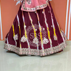 CHINON AARI GOTA PATTI WORK LEHERIYA LEHENGA