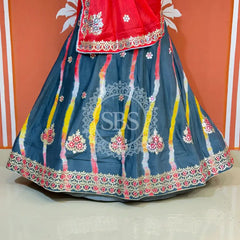 CHINON AARI GOTA PATTI WORK LEHERIYA LEHENGA