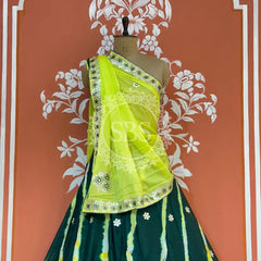 CHINON AARI GOTA PATTI WORK LEHERIYA LEHENGA