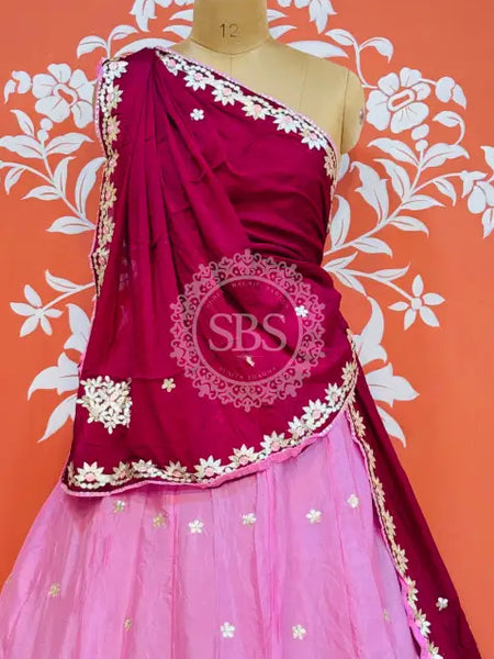CHINON AARI GOTA PATTI WORK SHADED LEHENGA