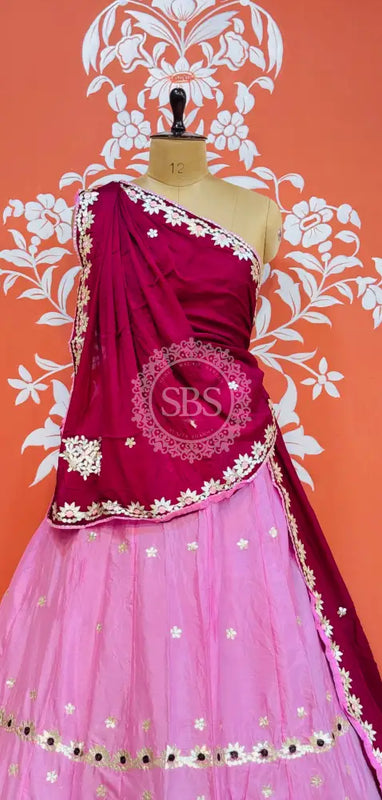 CHINON AARI GOTA PATTI WORK SHADED LEHENGA