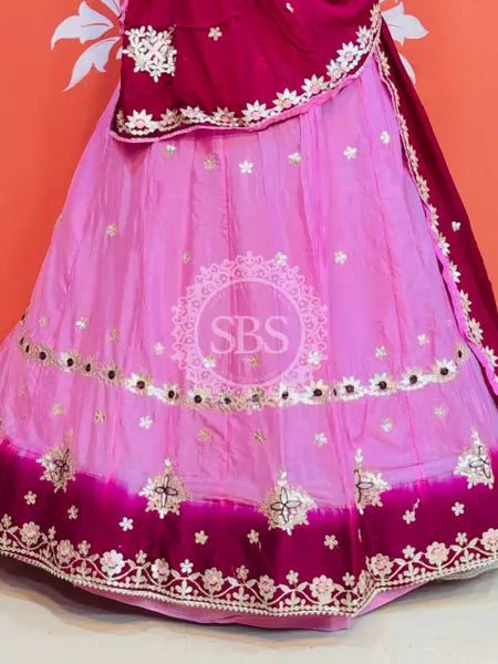 CHINON AARI GOTA PATTI WORK SHADED LEHENGA
