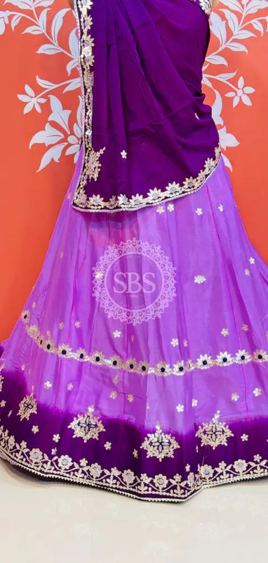 CHINON AARI GOTA PATTI WORK SHADED LEHENGA