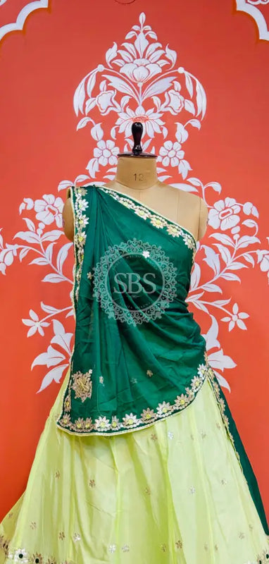 CHINON AARI GOTA PATTI WORK SHADED LEHENGA