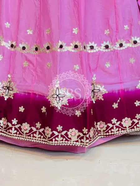 CHINON AARI GOTA PATTI WORK SHADED LEHENGA