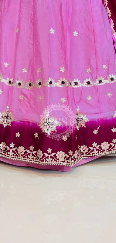 CHINON AARI GOTA PATTI WORK SHADED LEHENGA