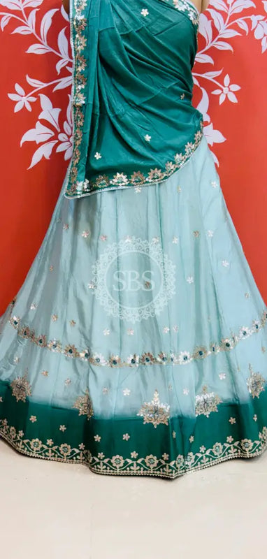 CHINON AARI GOTA PATTI WORK SHADED LEHENGA