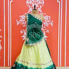 CHINON AARI GOTA PATTI WORK SHADED LEHENGA Green / Free Size