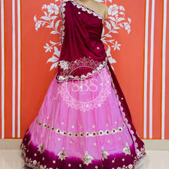 CHINON AARI GOTA PATTI WORK SHADED LEHENGA Maroon / Free Size