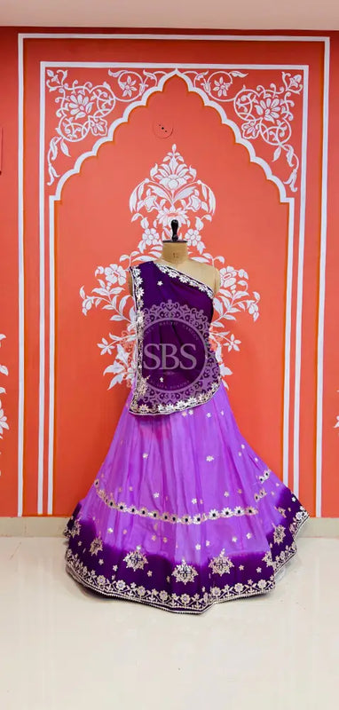 CHINON AARI GOTA PATTI WORK SHADED LEHENGA Purple / Free Size