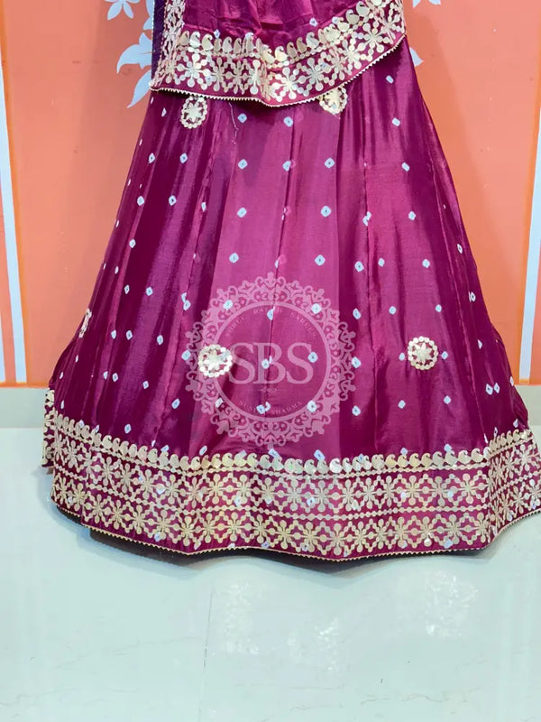 CHINON BHANDEJ KACCHI PATTI LEHENGA