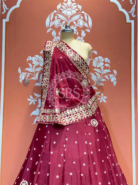 CHINON BHANDEJ KACCHI PATTI LEHENGA