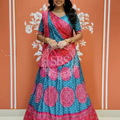 CHINON DIGITAL PRINT LEHENGA Light Pink / Free Size