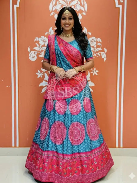 CHINON DIGITAL PRINT LEHENGA Light Pink / Free Size