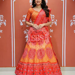 CHINON DIGITAL PRINT LEHENGA Red / Free Size