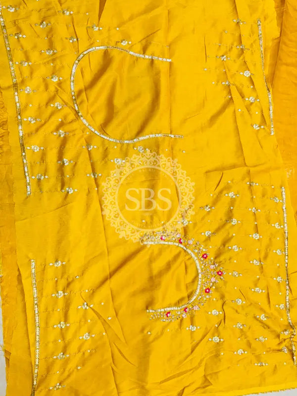 CHINON EMBROIDERY PEACOCK LEHENGA Yellow / Free Size