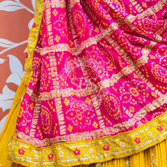 CHINON EMBROIDERY PEACOCK LEHENGA Yellow / Free Size