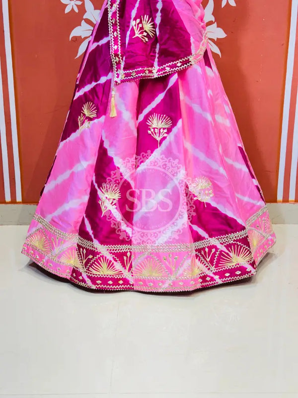 CHINON GOTA PATTI DOUBLE SHADE LEHENGA