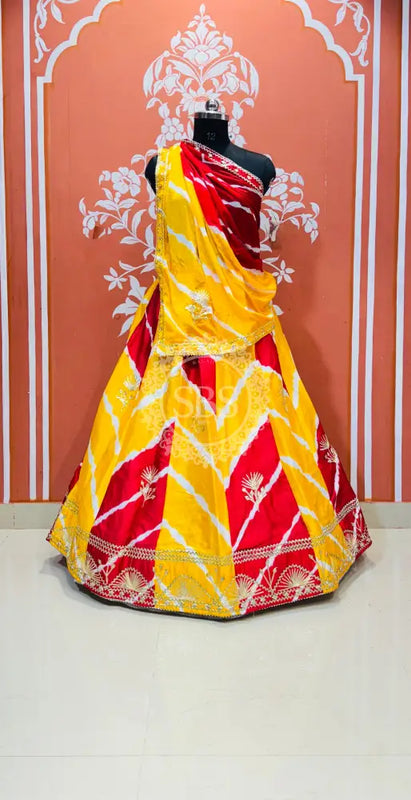 CHINON GOTA PATTI DOUBLE SHADE LEHENGA