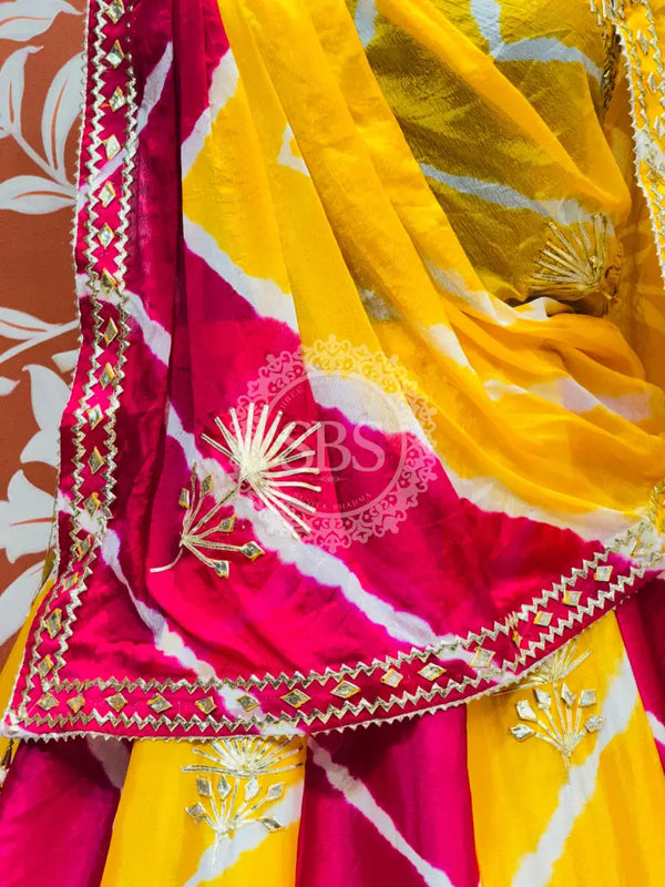 CHINON GOTA PATTI DOUBLE SHADE LEHENGA