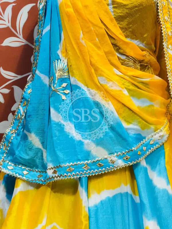 CHINON GOTA PATTI DOUBLE SHADE LEHENGA