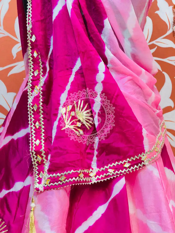 CHINON GOTA PATTI DOUBLE SHADE LEHENGA